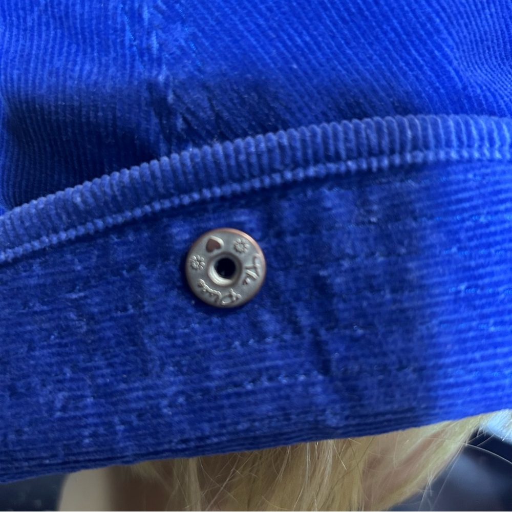 The Children’s Place Brimmed Hat Blue Corduroy size 10-14 Fits adult head floral - Picture 6 of 11